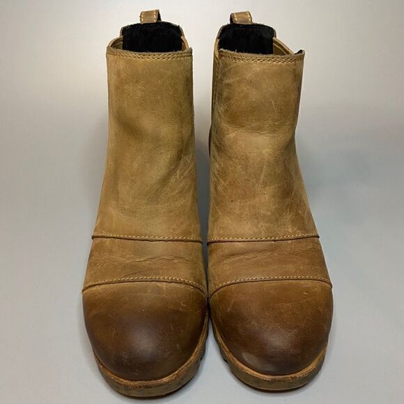 Sorel Lea Wedge Joan of Arctic Wedge Chelsea Elk Curry 5.5 Camel Brown - Picture 2 of 7